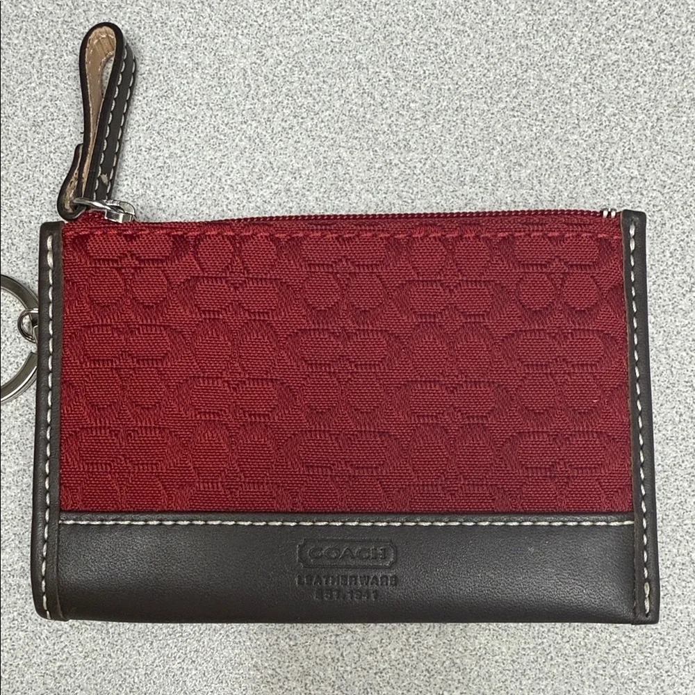 Coach Mini C Jacquard Signature Collection Keyring Wallet